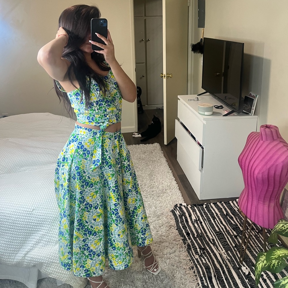 Plenty by Tracy Reese Dresses | Full Circle Flowered Skirt and Middriff Top